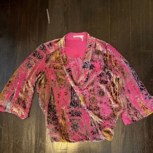 Anthropologie Pink and Black Blouse